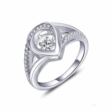Heart 925 Silver Ring Dancing Bijoux en diamant AAA CZ